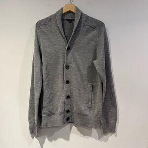 Theory Men's Wool Gray Knit Button front sweater